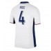 Maillot de foot Angleterre Declan Rice #4 Domicile vêtements Europe 2024 Manches Courtes